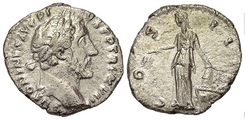ANNONA -- Goddess of Harvest -- Antoninus Pius, August 138 - 7 March 161 A.D.