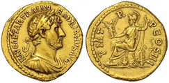 Gold Aureus -- Hadrian, 11 August 117 - 10 July 138 A.D.