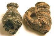 Early Christian Amulets -- Roman Palestine, 2 Miniature Glass Vial Amulets, c. 3rd Century A.D.