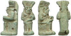 Egypt, Isis and Horus Faience Amulet, 712 - 332 B.C.