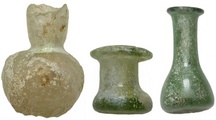 Maid Marian's Perfume Vials??? -- 3 Glass Perfume Vials, c. 400 - 700 A.D.
