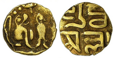 BEAUTIFUL GOLD COIN 1,000 yrs old -- India, Cholas, Rajaraja Chola, 985 - 1014 A.D.