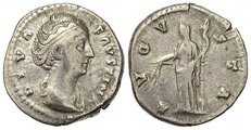 FAUSTINA & DEMETER -- Ceres -- Faustina Sr., Augusta 25 February 138 - Early 141, brilliant wife of Antoninus Pius